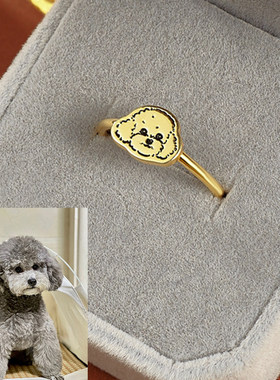 宠物照片定制项链小猫狗头像手链吊坠戒指刻字纯银首饰纪念品礼物