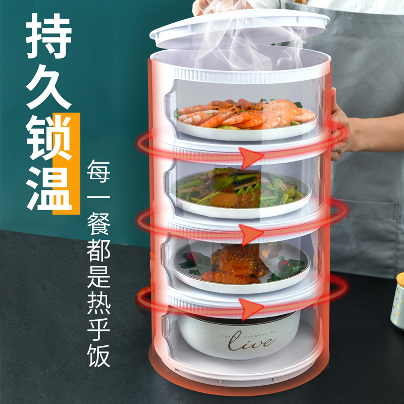 亮朵家居专营店保温菜罩多层滑门饭菜保鲜罩家用盖菜防尘防苍蝇食物剩菜剩饭神器0