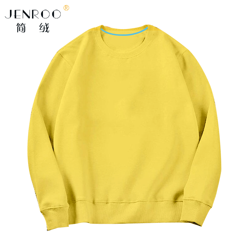 来图定制棉薄款圆领男女班服卫衣 简绒卫衣
