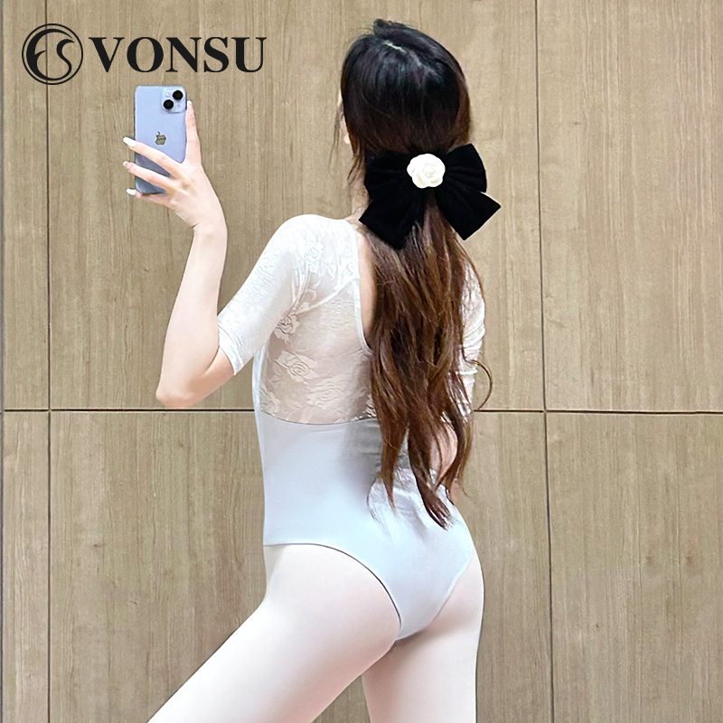 vonsu梵舒成人芭蕾舞舞蹈服空中瑜伽服形体网纱体操服新款体服女 - 图0