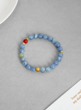 2025新款晴川蓝晶石手链新中式天然石国风百搭虎眼石手链手串手链