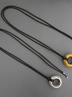 2025新款大圆环项链复古做旧沙丘粗野派个性轻奢简约长款圆环项链