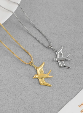 2025新款度假系列飞鸟项链 秋冬款古希腊简约小众长款燕子毛衣链