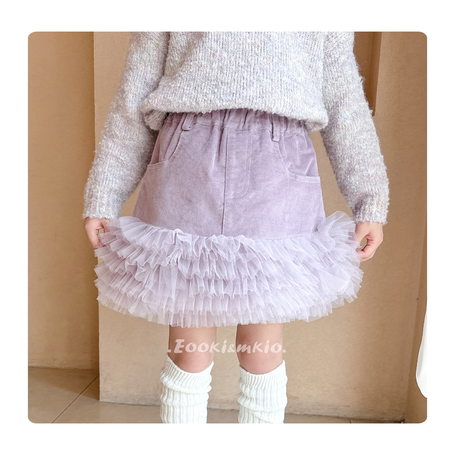 女童百褶网纱拼接灯芯绒紫色半身裙儿童蛋糕短裙宝宝蓬蓬裙春秋冬,淘宝优惠券,粉丝福利购,淘宝优惠卷