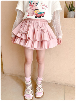Girls Pleated Skirt ຂອງເດັກນ້ອຍ Cake Skirt Baby Soft Cute Short Skirt Thin Puff Skirt Fashionable Summer 2024