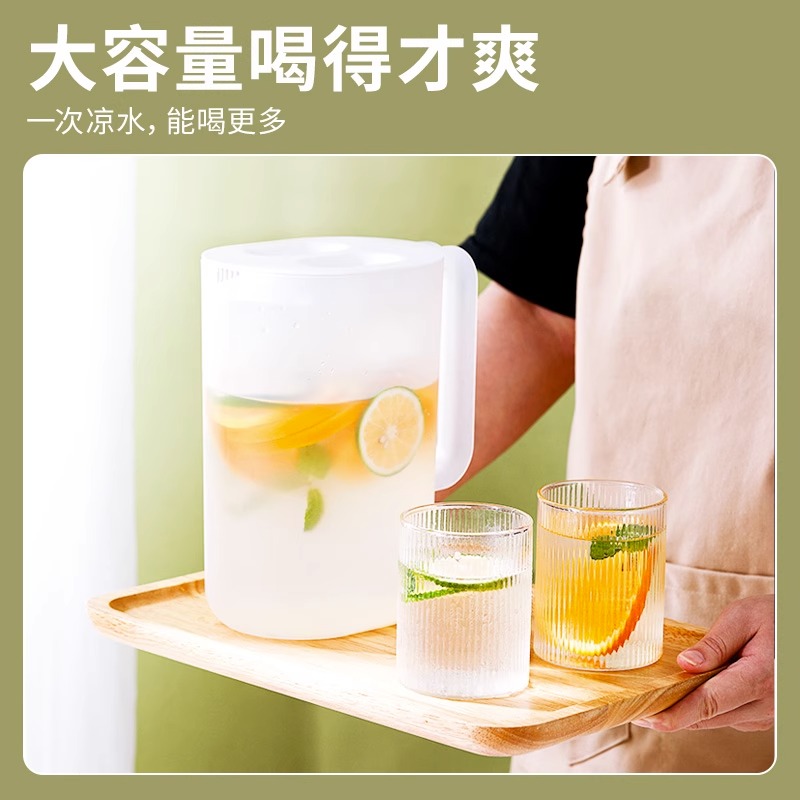 茶花冷水壶，家用大容量耐高温冰箱塑料冰水壶杯-第3张图片-提都小院