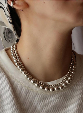 MAUA JEWELRY 东方韵味银珠锁骨链 通勤约会低调精致girl