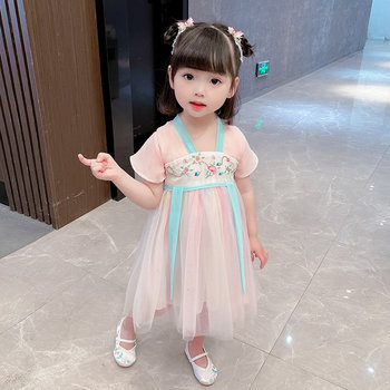 Hanfu ເດັກຍິງ summer ເຄື່ອງນຸ່ງເດັກນ້ອຍ 2024 ແບບຈີນໃຫມ່ costumes ເດັກນ້ອຍເດັກຍິງ summer underskirts ເດັກນ້ອຍ dresses