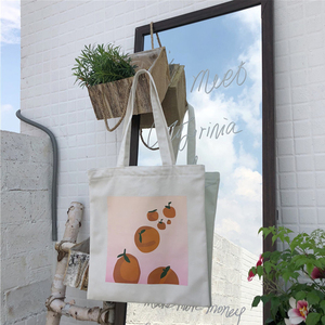 chic女文艺小清新橘子帆布包