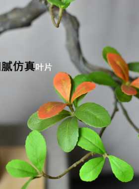 精品仿真海岛春花老桩飘枝盆景玄关茶室客厅会所餐桌造景摆件绿植