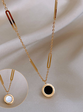 双面钛钢项链女款2026新款爆款轻奢小众设计高级感锁骨链颈链配饰