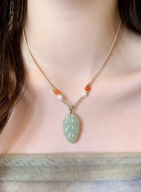 新款新中式祥云如意吊坠项链轻奢小众复古高级感锁骨链气质配饰品