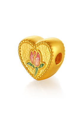 【中国黄金官方店】黄金手饰硬金郁见浪漫足金转运珠气质不含配绳