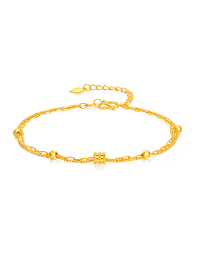 【中国黄金官方店】足金5G小蛮腰手链时尚简约气质新品首饰送礼