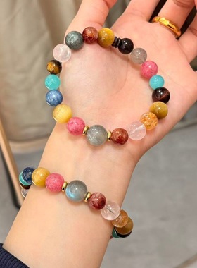 【欢乐颂】原创天然多巴胺灰月光多宝水晶手串小众时尚女款手饰