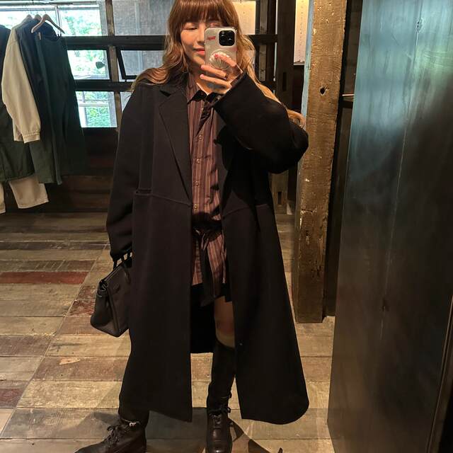 3ts10o羊毛双面呢子大衣高级感慵懒风中长款系带毛呢外套