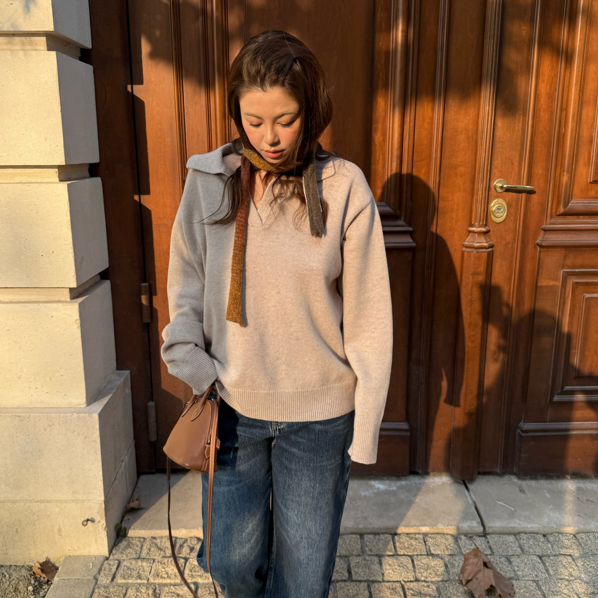 3ts 01/18翻领1oo羊毛针织衫简约设计感软糯毛衣冬季女套头上衣,淘宝优惠券,粉丝福利购,淘宝优惠卷