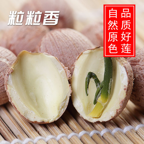 粒粒香 带芯红莲子干货1000g 大粒无硫湘潭莲子特产 有芯红皮莲子 - 图1
