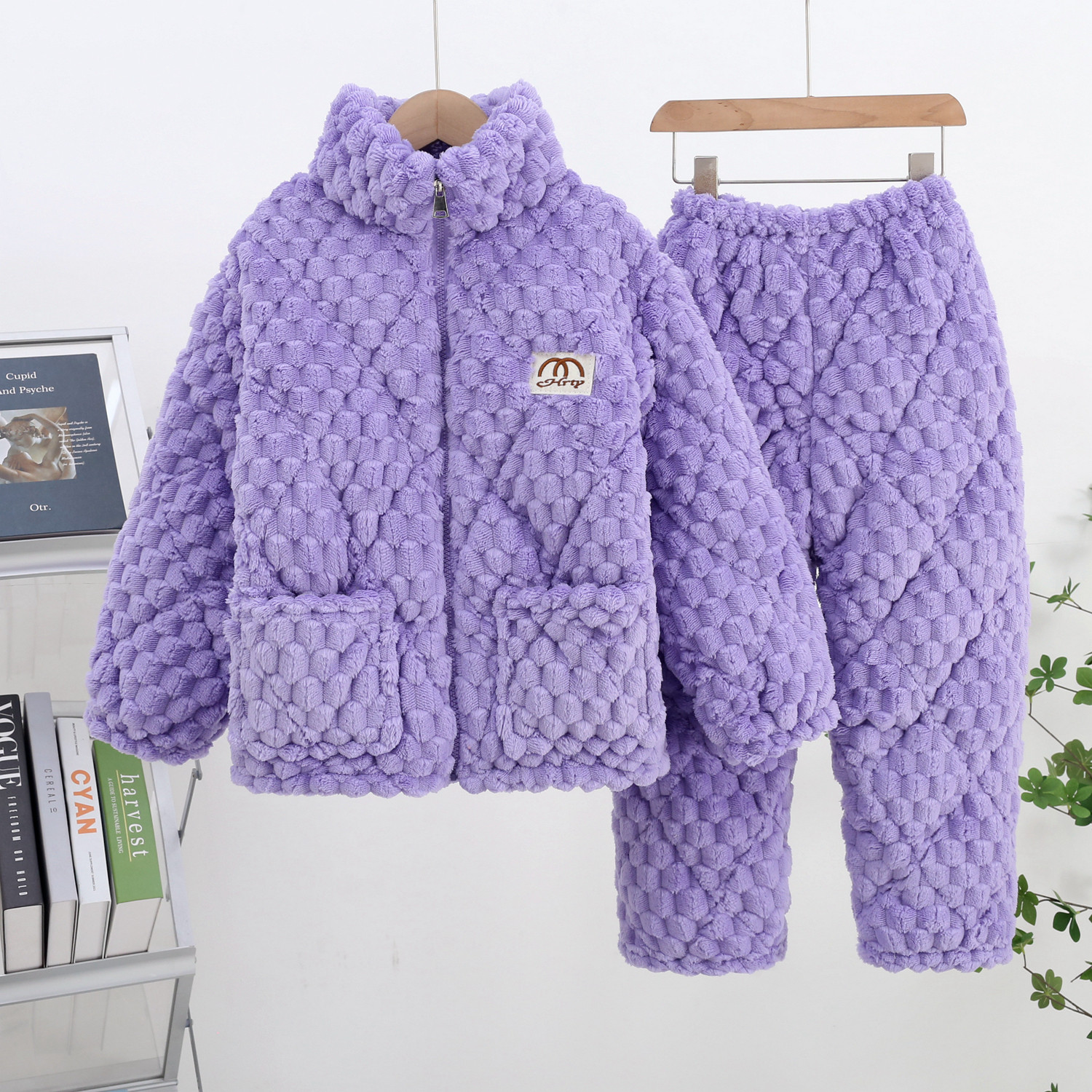 秋冬季男女儿童法兰绒夹棉睡衣小孩保暖内衣加厚珊瑚绒家居服套装,淘宝优惠券,粉丝福利购,淘宝优惠卷