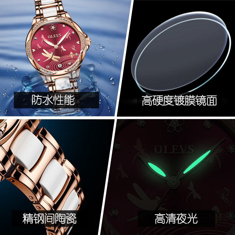 瑞士正品女士简约气质奢华机械表 oyalie欧亚利国产腕表