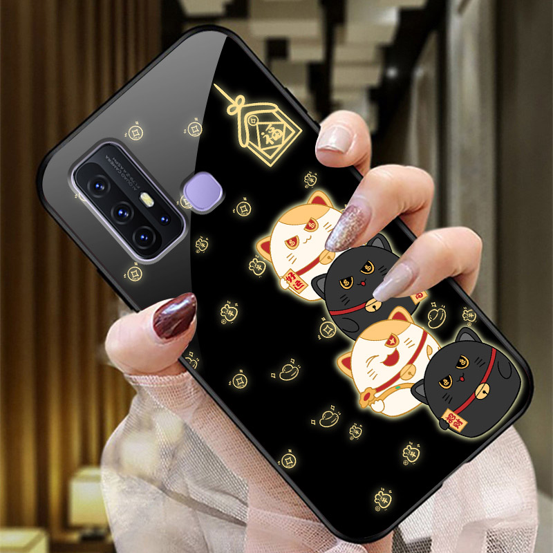 发财猫vivoZ6手机壳vivoZ5X玻璃保护套Z3/Z3i全包防摔Z1硅胶软边硬壳5G男女V1911A可爱V1963A文字个性voivz新 - 图1