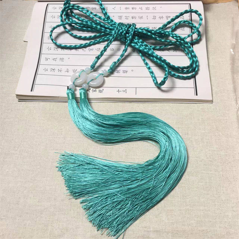 汉服宫绦圆领袍腰绳明制道袍流苏平安扣玉佩腰坠古风禁步男女腰带_虎窝淘