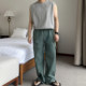 LOOKNFIT sports wear pure cotton vest loose and versatile sleeveless vest for youth Korean version round neck sweat vest