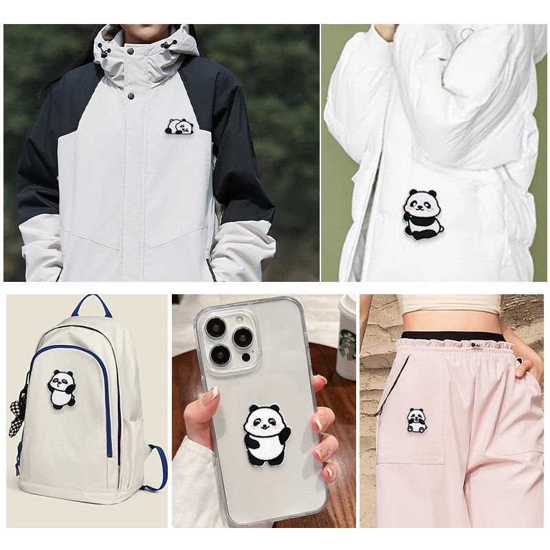 熊猫补丁贴大号羽绒服刺绣布贴自粘免缝无痕修补衣服破洞贴花补丁