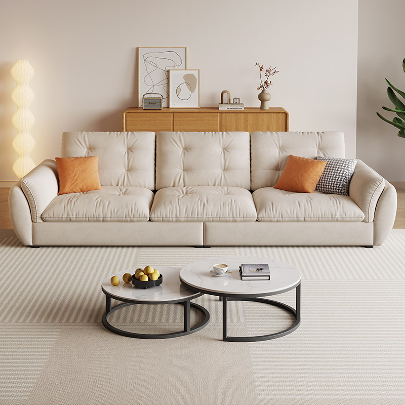 政府补贴蓝色理想布艺沙发猫抓布奶油风小户型客厅简约云朵小沙发