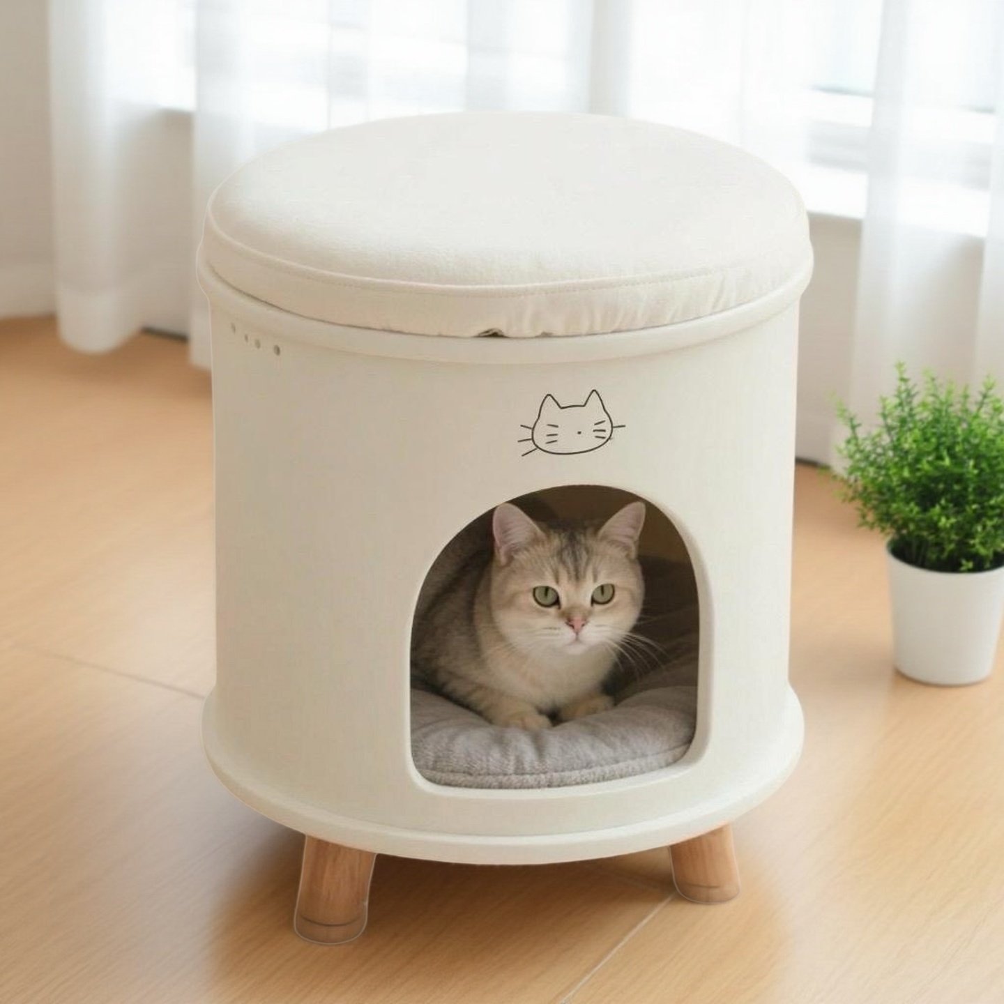 丹妮宠物凳创意猫窝凳四季通用人宠共用家具狗猫屋舍猫咪坐凳用品,淘宝优惠券,粉丝福利购,淘宝优惠卷