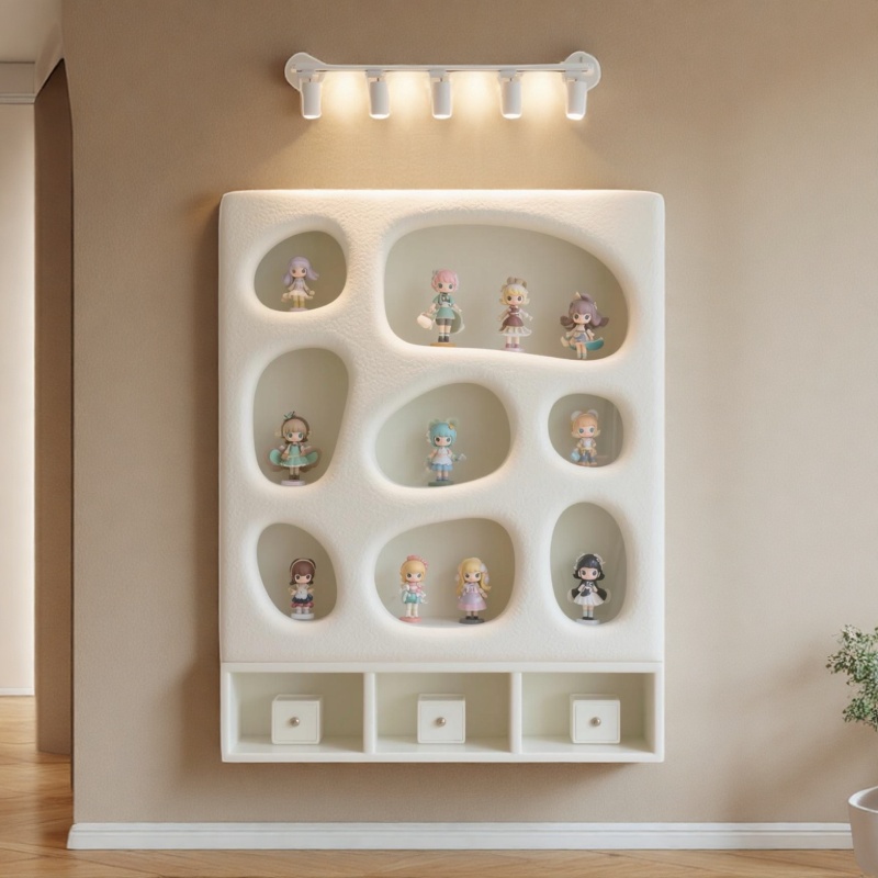 网红创意手办柜挂墙上盲盒桌面收纳展示柜窄壁挂式玩具展示盒 - 图3