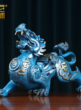 极速纯铜貔貅摆件一对中式家居办公室装饰品桌P面摆设公司开业乔