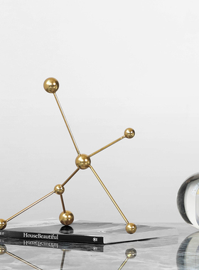 密度家居创意简约金色点线球几何摆件客厅电视柜书房桌面饰品摆设