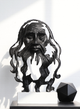 密度简约现代风金属黑色人物雕塑