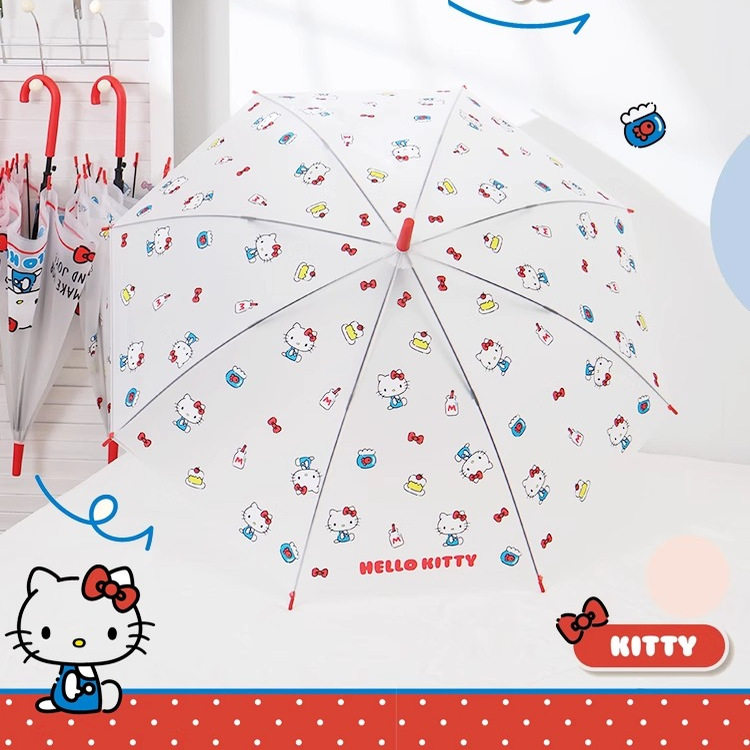 MINISO名创优品凯蒂猫长柄伞防晒自动伞可爱女童学生上学专用雨伞,淘宝优惠券,粉丝福利购,淘宝优惠卷