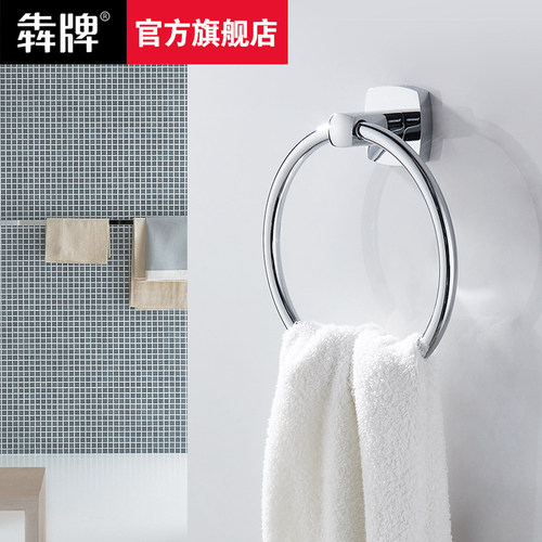 毛巾环毛巾圈全铜圆形毛巾架卫生间擦手小手巾架浴室挂环简约打孔 - 图3