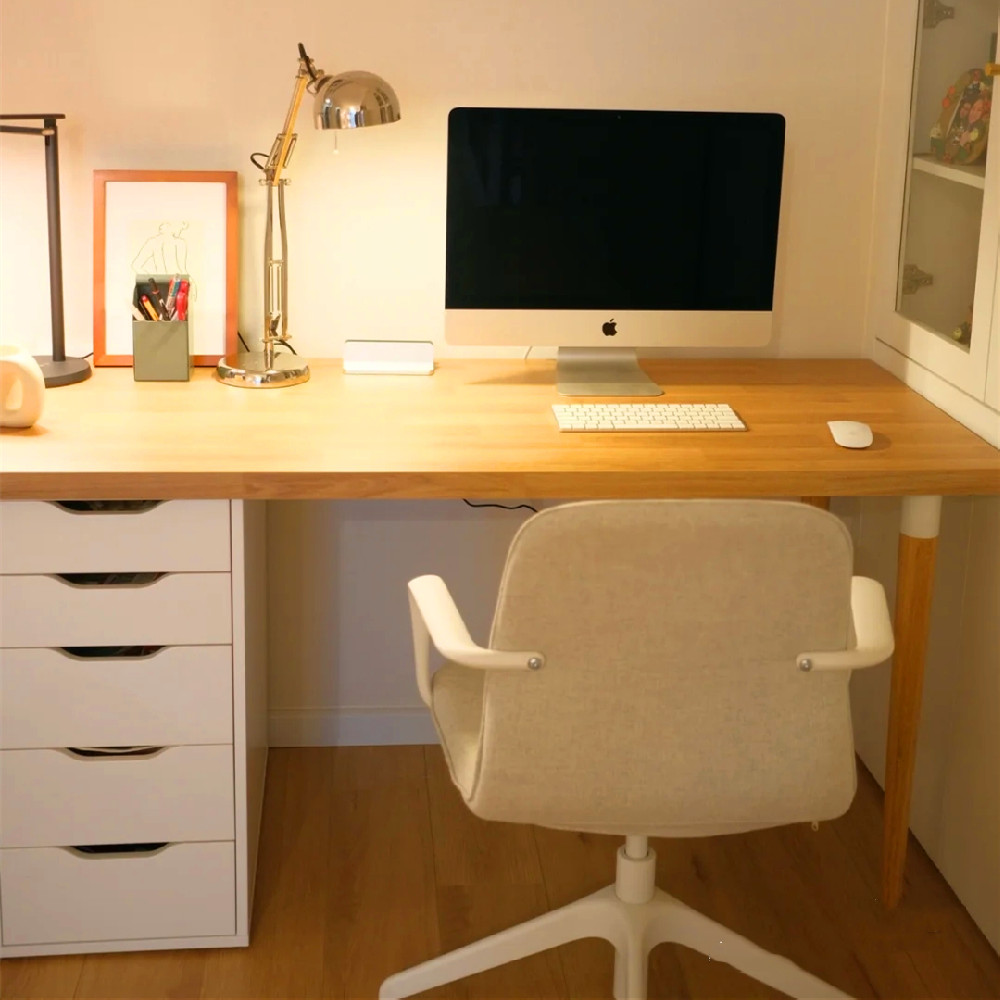 宜家IKEA萨林厨房操作台面仿橡木层压板工作台办公桌面加长电脑桌 - 图0