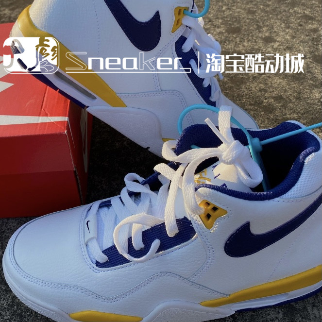 耐克Nike Air Flight Legacy 男子紫金湖人实战篮球鞋 BQ4212-102 - 图2