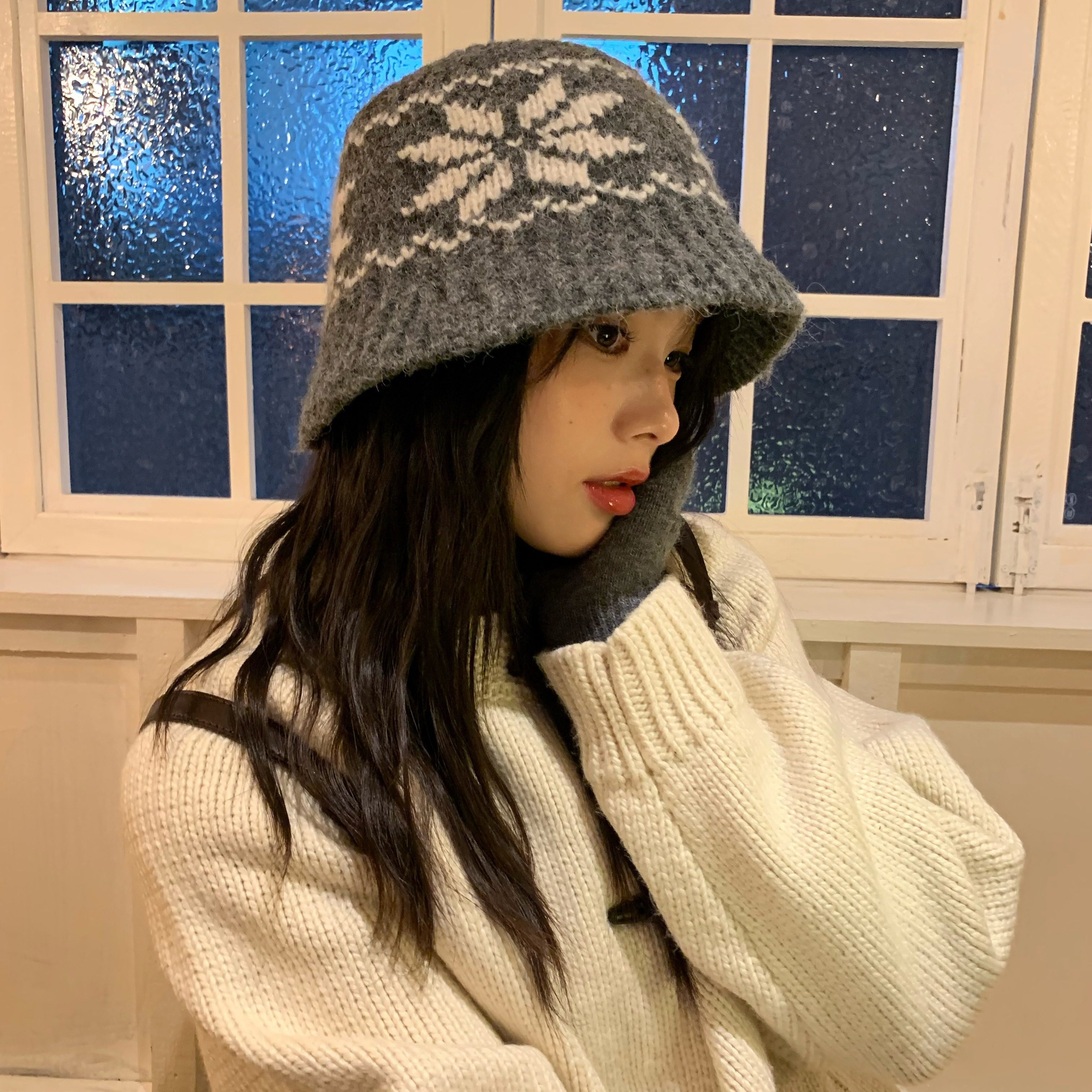 陈奶奶复古费尔岛风羊毛混纺针织渔夫帽子女秋冬保暖显脸小毛线帽,淘宝优惠券,粉丝福利购,淘宝优惠卷