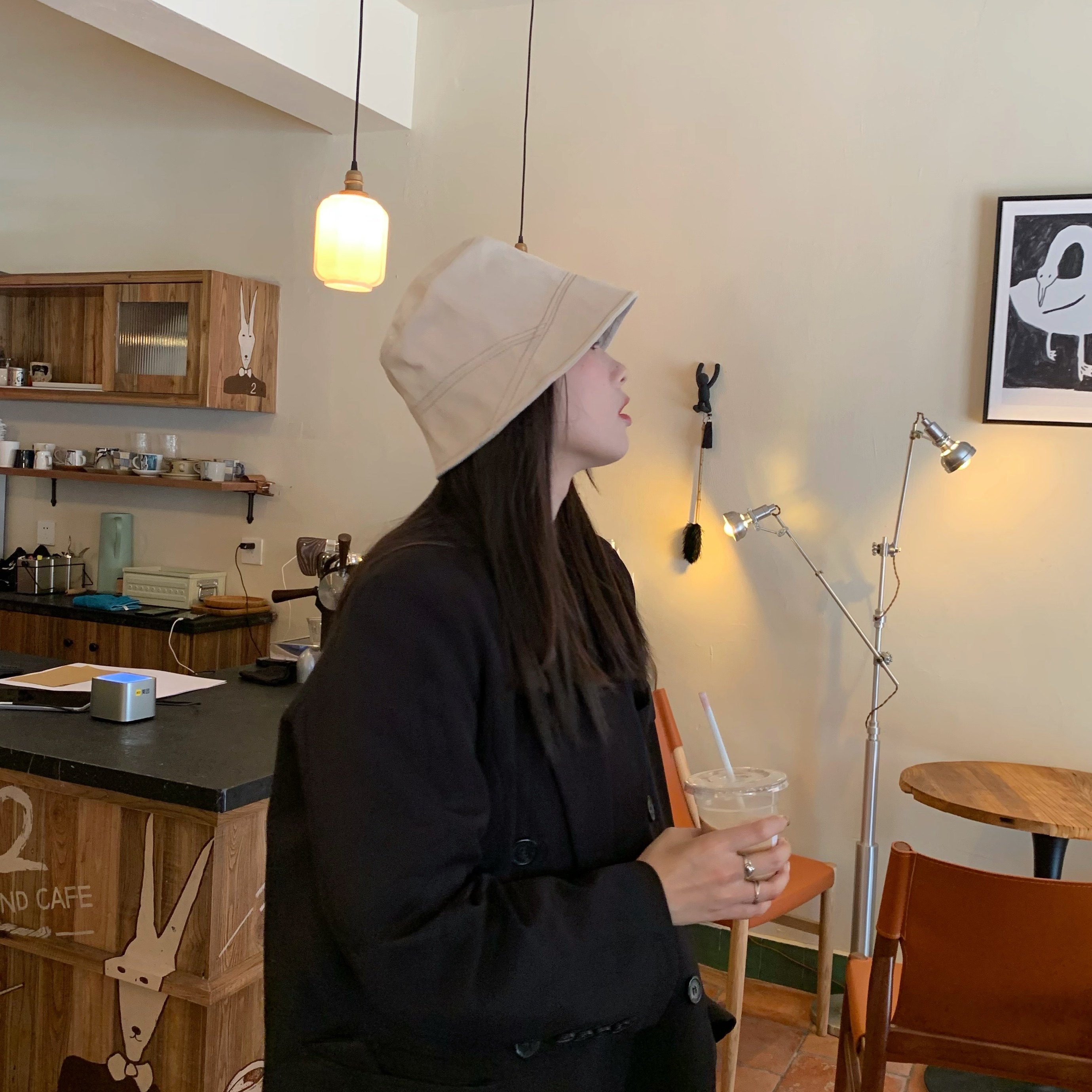 陈奶奶/简单的搭配百搭纯色渔夫帽子秋季女长发前长后短素颜盆帽,淘宝优惠券,粉丝福利购,淘宝优惠卷