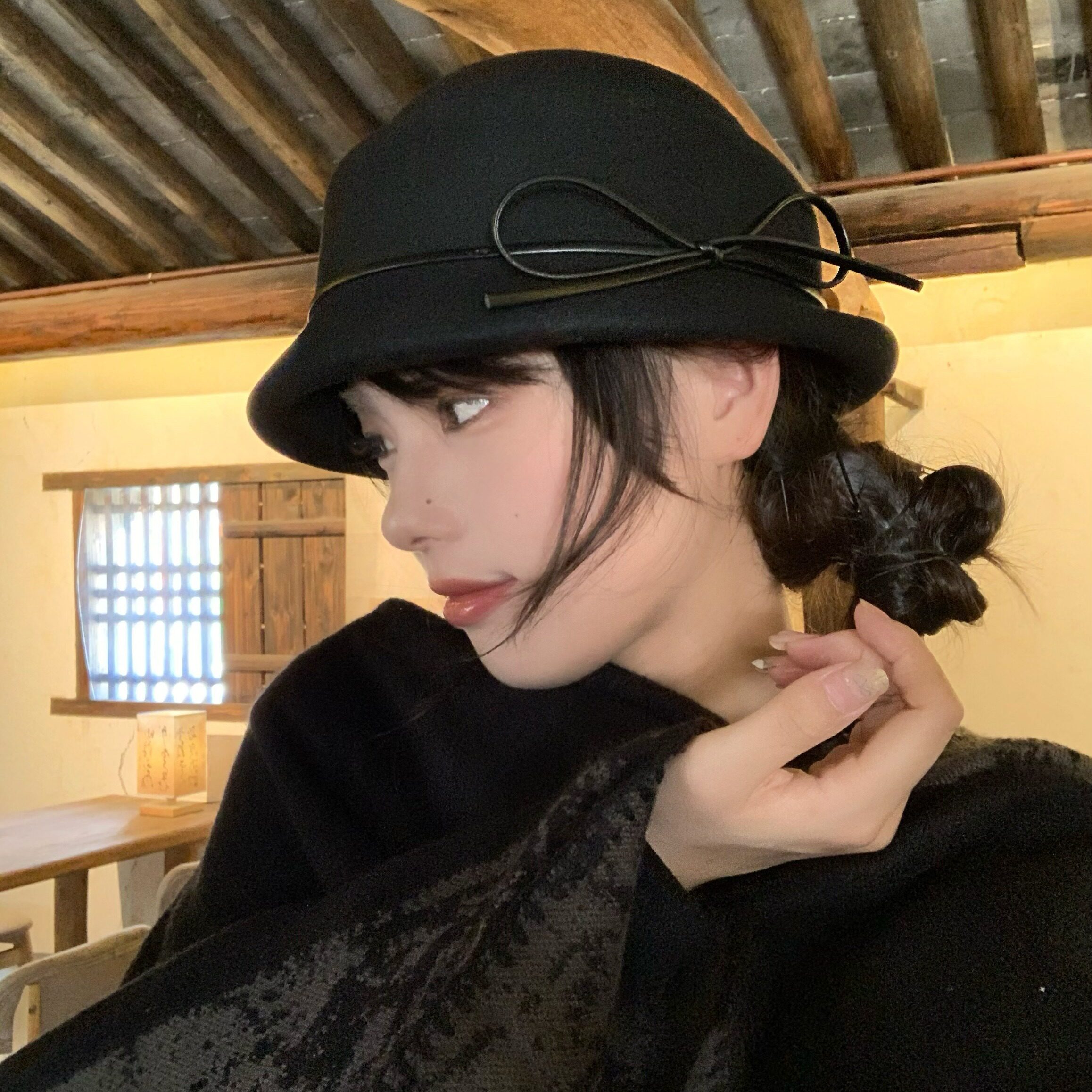 留洋千金！复古法式贵气帽子女气质蝴蝶结渔夫帽礼帽赫本风贝雷帽