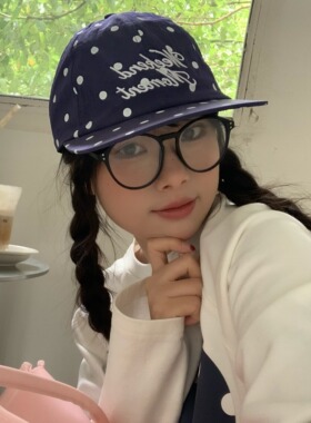 陈奶奶韩系波点平檐帽子女夏