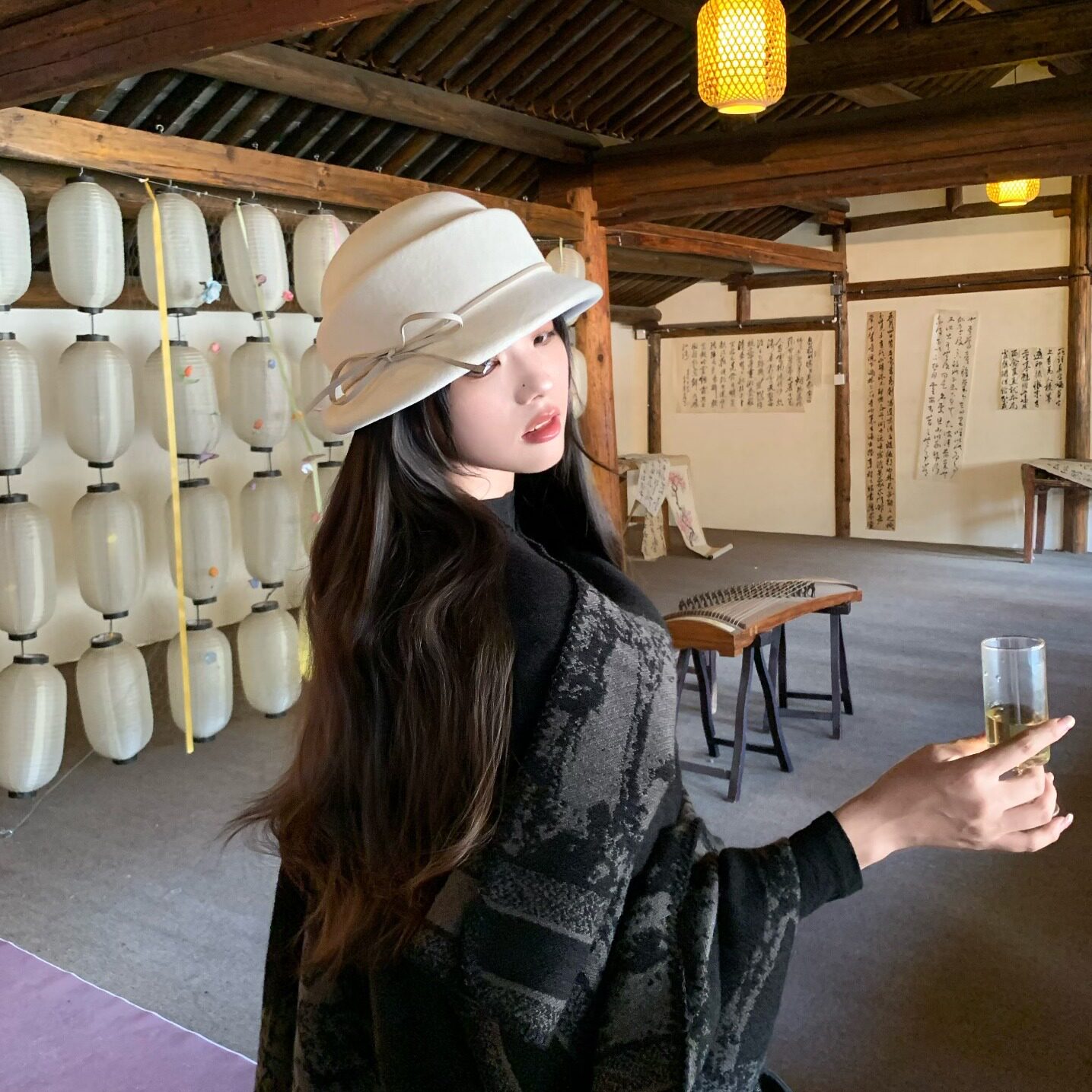 留洋千金！复古法式贵气帽子女气质蝴蝶结渔夫帽礼帽赫本风贝雷帽