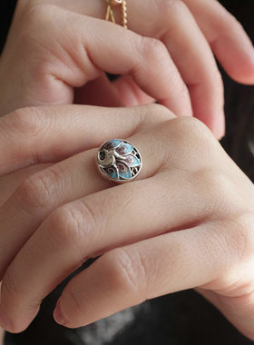 纯银复古民族风孔雀凤凰古典戒指