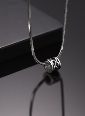 s925银项链男潮小众简约吊坠