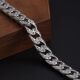 925 silver Cuban collar bracelet men's retro niche Tang grass pattern hip-hop versatile trendy high-end boys' hand jewelry