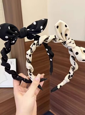 韩系精灵兔耳发箍女波点