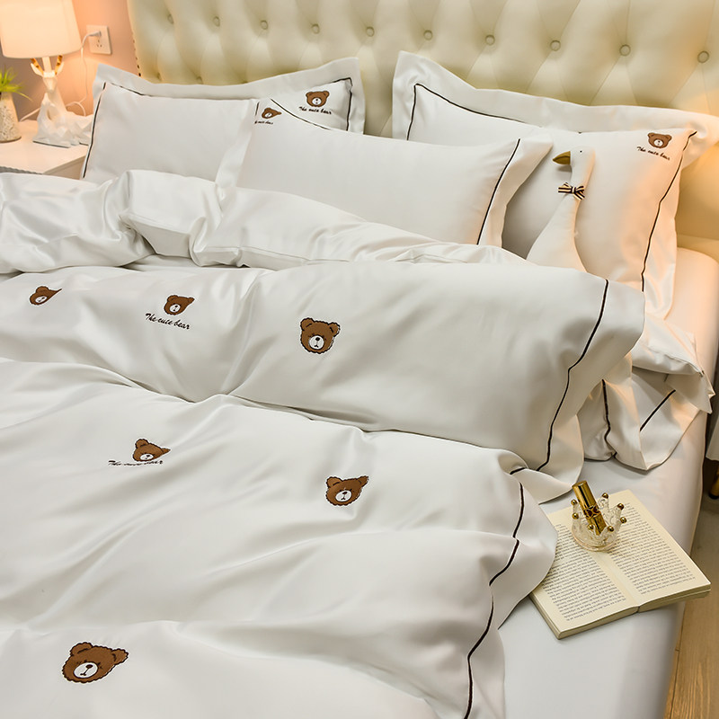 夏季裸睡冰丝四件套真丝丝滑4床单 莱美秋床品套件/四件套/多件套