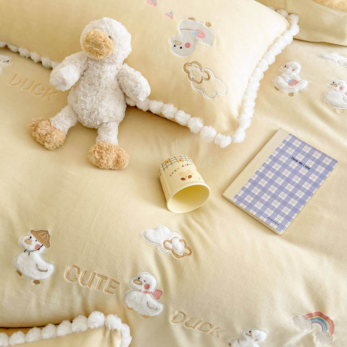 A类母婴级儿童牛奶绒四件套冬季可爱卡通宝宝绒面三件套床单被套4,淘宝优惠券,粉丝福利购,淘宝优惠卷