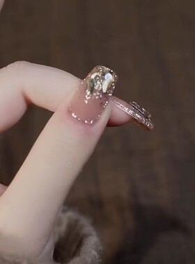 长梯香槟兔子钻纯手工定制穿戴甲美甲成品假指甲贴片拆卸甲片显白